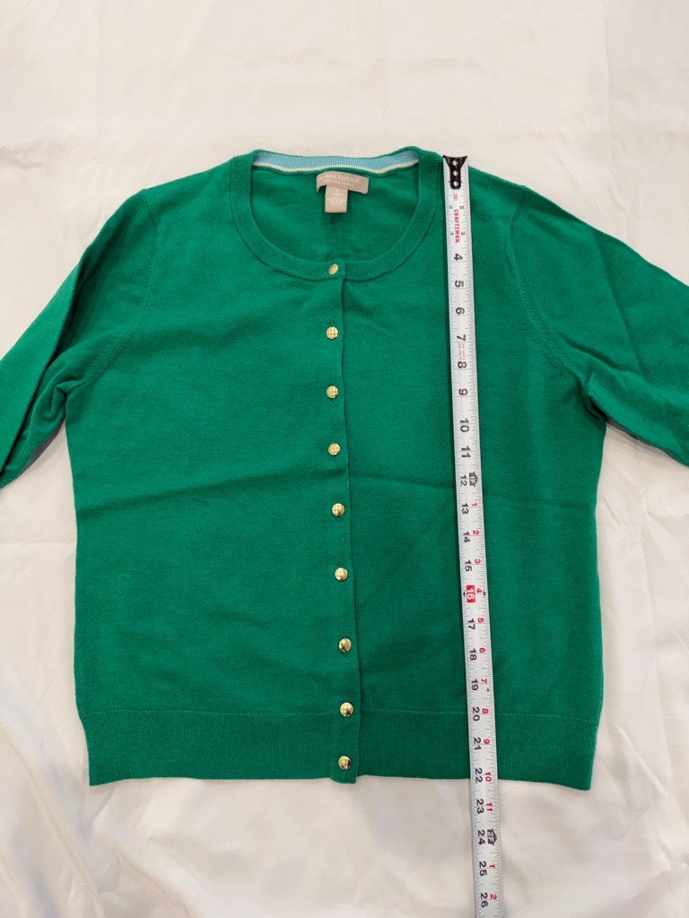 Banana Republic Extra Fine Merino Green Crewneck Button-Front Women's Cardigan-L - Picture 7 of 9